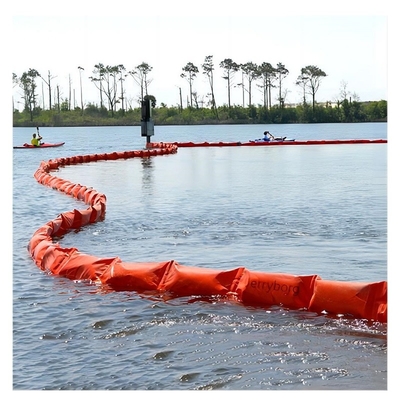 Boom de contenção de PVC flutuante laranja para vazamento de campo de água