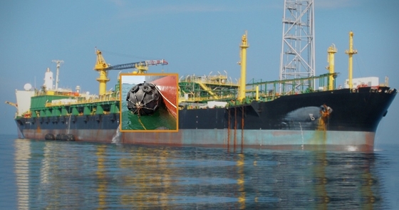 Barco de pesca de borracha do para-choque da plataforma a pouca distância do mar pneumática