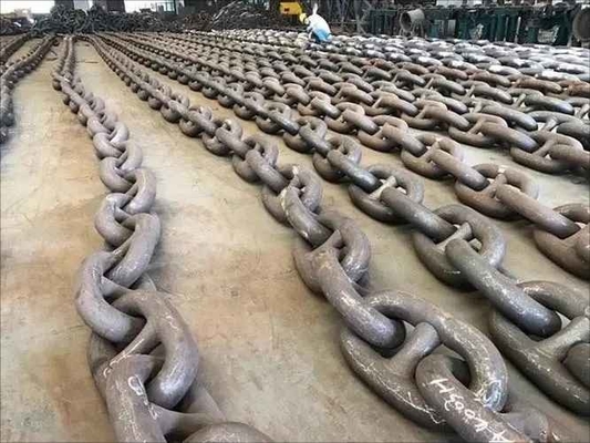 Indústria pesada de acabamento negro de gotejamento forja cadeia de ligação curta aço galvanizado cadeia de âncora de navio redondo