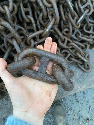 Indústria pesada de acabamento negro de gotejamento forja cadeia de ligação curta aço galvanizado cadeia de âncora de navio redondo