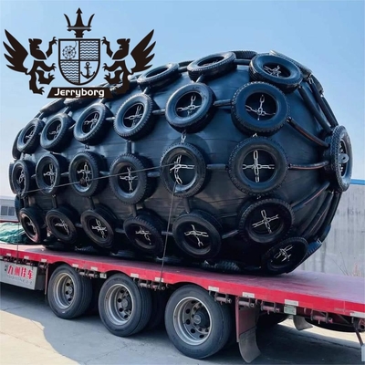 ISO 17357 Padrão 50kPa/80kPa Yokohama Fender de borracha com pneus e cadeia Fender flutuante marinho