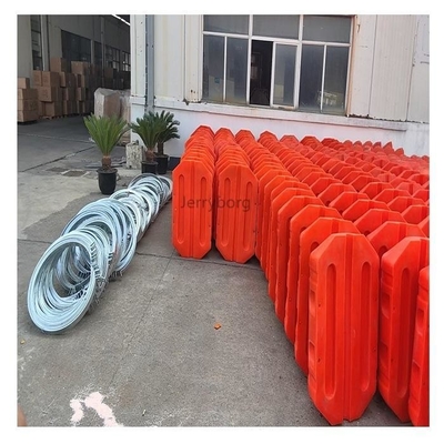 Boia de tubos de plástico LLDPE, pôntons flutuantes, barragem flutuante