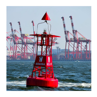 Boia de navegação naval flutuante de aço com painel solar e luz LED