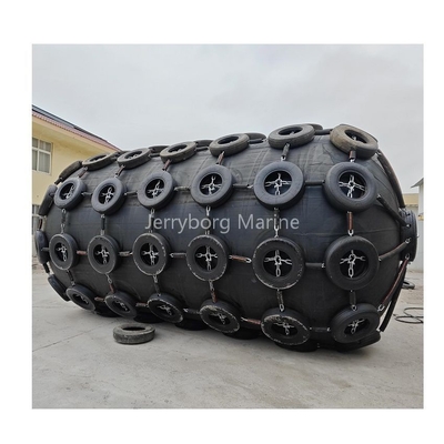 Fenders pneumáticos de borracha de tipo Yokohama infláveis flutuantes com rede de cadeia de pneus